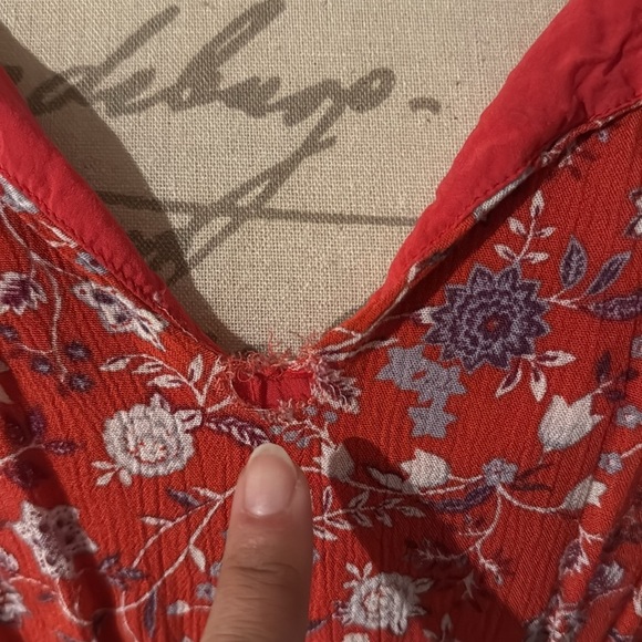 Free People Lucky Loosey Dress-Blood Orange Combo - Picture 8 of 11